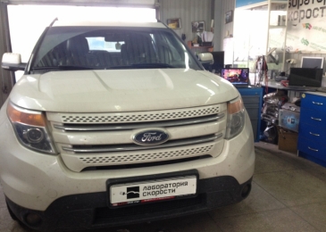 Чип тюнинг с отключением катализаторов на Ford Explorer 3.5 AT 294hp 2012 года выпуска